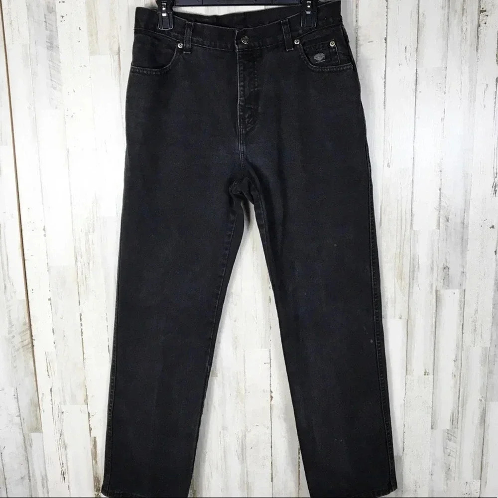 Harley-Davidson Black Mom Jeans High Rise Denim 10